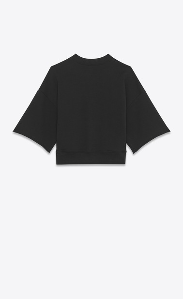 SAINT LAURENT スポーツトップス レディース 「SAINT LAURENT」半袖クロップト スウェットシャツ(ブラック/フレンチテリークロス) b_V4